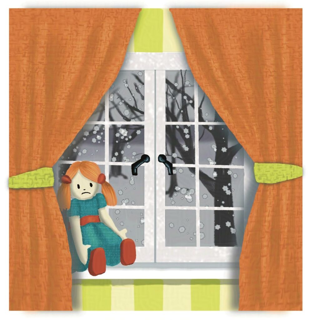 A doll in a window